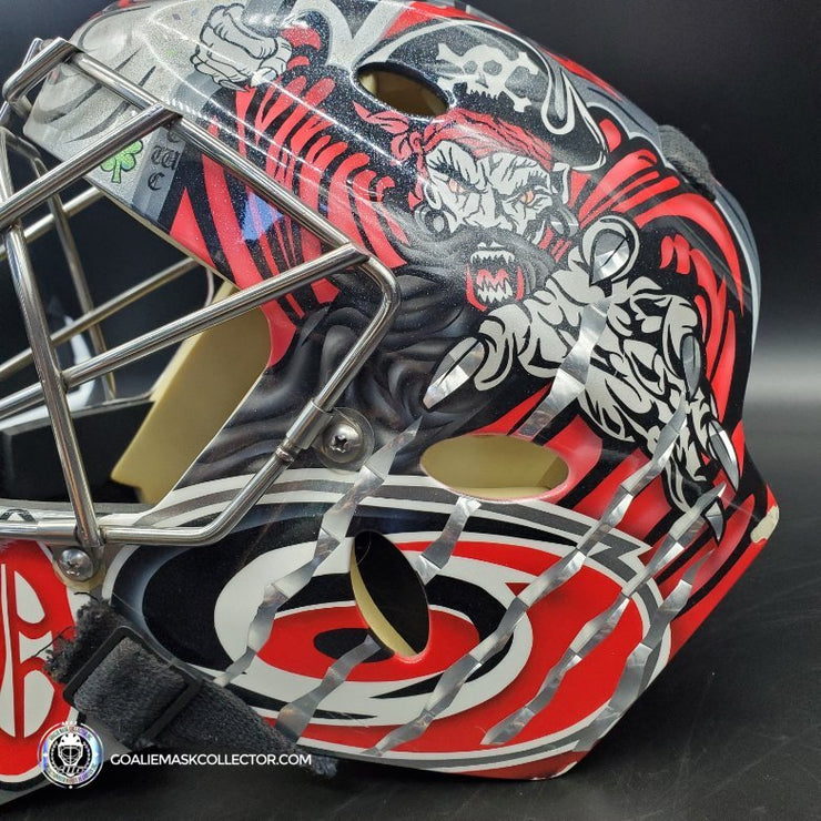 Cam Ward Goalie Mask Game Worn 2008-2010 Carolina Hurricanes Painted by Eye Candy Air on Sportmask Shell Photomatched - SOLD