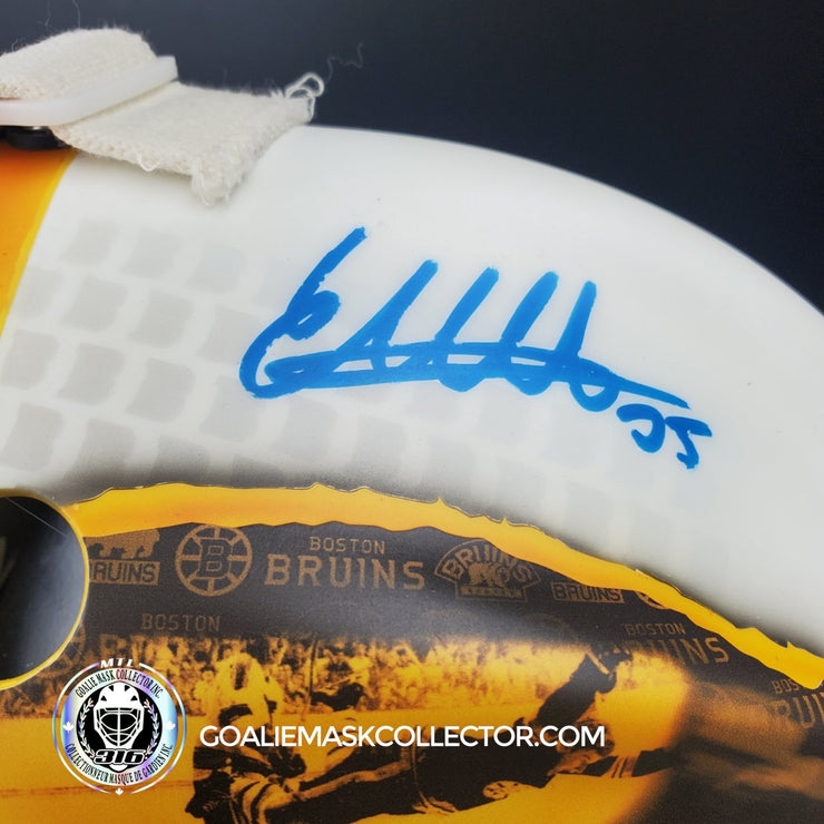 Linus Ullmark Signed Goalie Mask 2023-24 Boston CENTENNIAL Orr & Bergeron Tribute Signature Edition Autographed