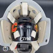 Miikka Kipper Kiprusoff Signed Goalie Mask Calgary V4 2012 White Skull Signature Edition Autographed