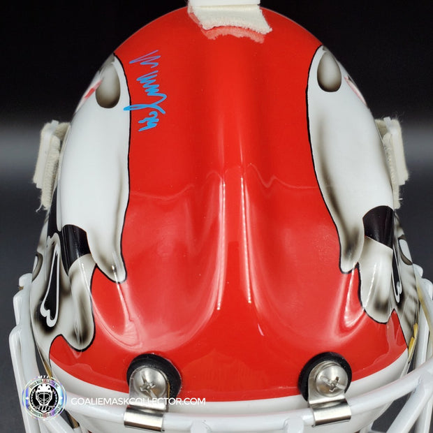 Miikka Kipper Kiprusoff Signed Goalie Mask Calgary 2010 V3 Red Skull Signature Edition Autographed