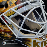 Presale: Miikka Kipper Kiprusoff Signed Goalie Mask Calgary V1 Flame Skull Signature Edition Autographed