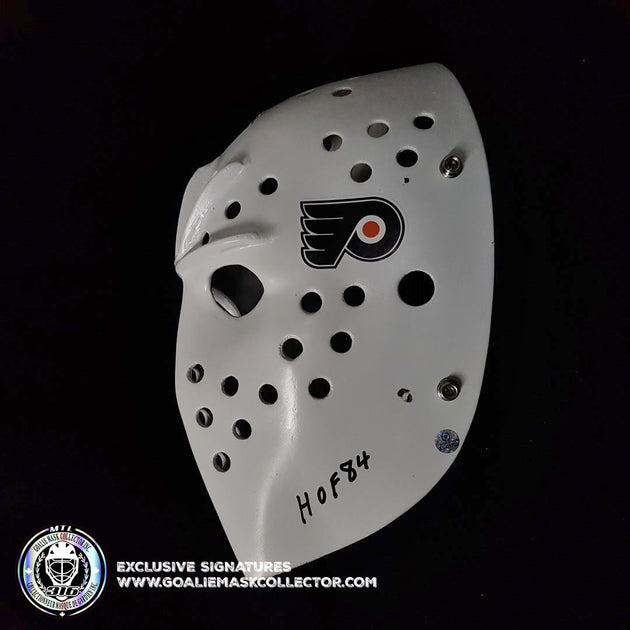 Bernie Parent Signed Flyers Throwback Goalie Mask (JSA) NHL Hall