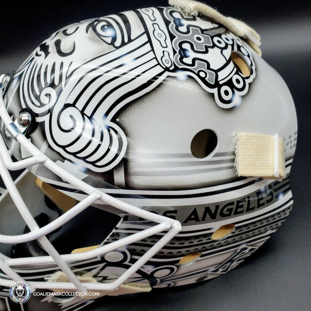 Cal Petersen Goalie Mask Unsigned Los Angeles V1 White