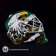 Ed Belfour Signed Goalie Mask Green Dallas "Simple Eagle" V1 Dark Green Autographed