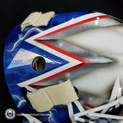 Henrik Lundqvist Unsigned Goalie Mask New York Silver Edition + White Grill