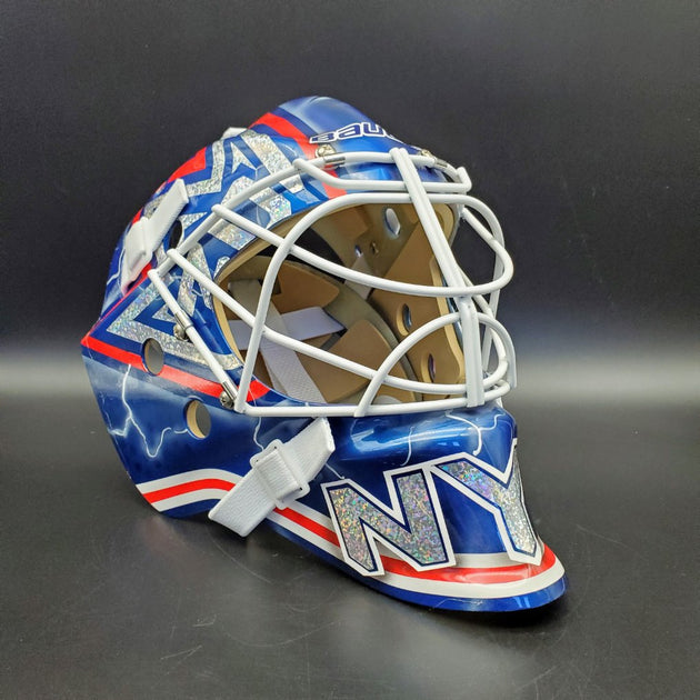 Henrik Lundqvist Unsigned Goalie Mask NYR 2011-2012 V1 Tribute – Goalie
