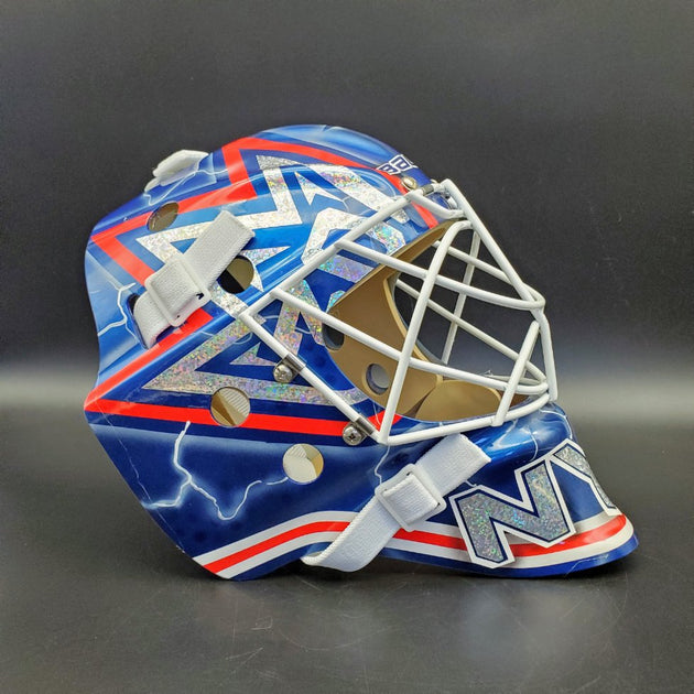 Henrik Lundqvist Unsigned Goalie Mask NYR 2011-2012 V1 Tribute – Goalie