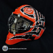 John Vanbiesbrouck Game Worn Goalie Mask Armadilla Philadelphia Flyers 1998-1999 Don Strauss Signed Photomatched - SOLD