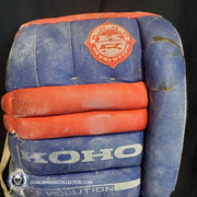 Patrick Roy Game Worn Goalie Pads KOHO REVOLUTION Full Set 1993-94 Montreal Canadiens Glove Blocker and Pads Photomatched AS-02646 (gloves) + AS-02467 (pads) - SOLD