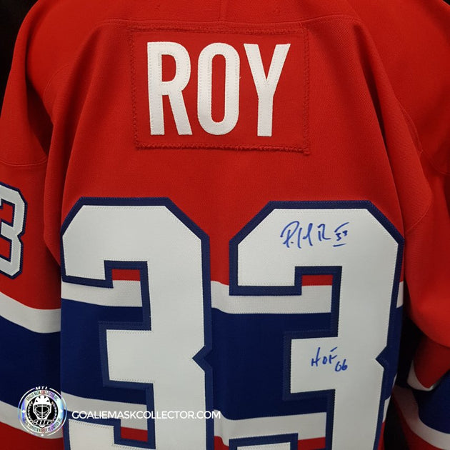 Patrick Roy Montreal Canadiens Signed Jersey HOF 06 Inscription