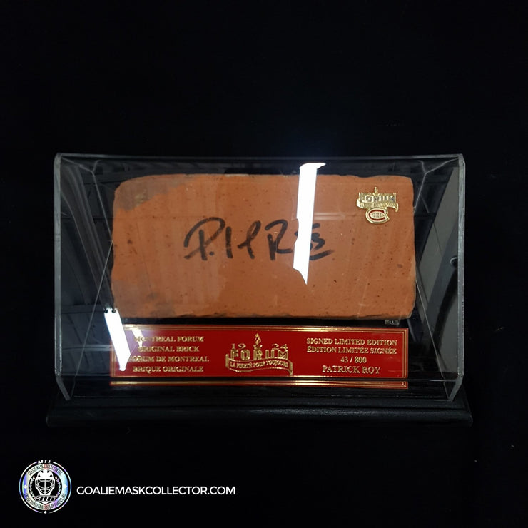 Patrick Roy Signed Brick Forum Montreal Canadiens with Display Case Limited Edition of 800 -SOLD