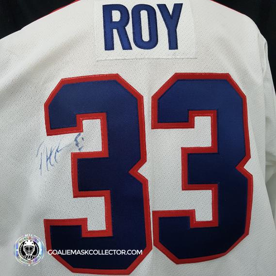 Patrick Roy Signed Jersey Canadiens White 1993 Stanley Cup patch CCM