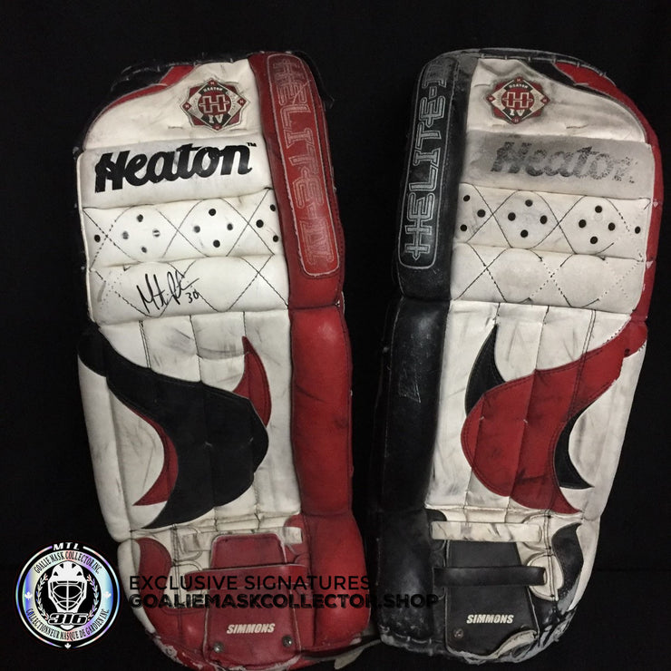 Martin Brodeur SIGNED Autographed  Heaton Helite IV Goalie Pads Glove Trapper Blocker Set Adult Senior Size 