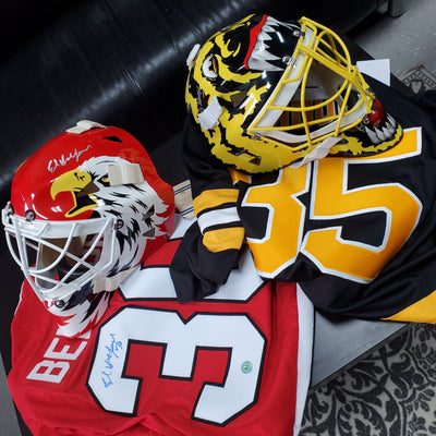 UPCOMING GOALIE MASK AUCTIONS: MOOG VS BELFOUR // Bruin vs Eagle