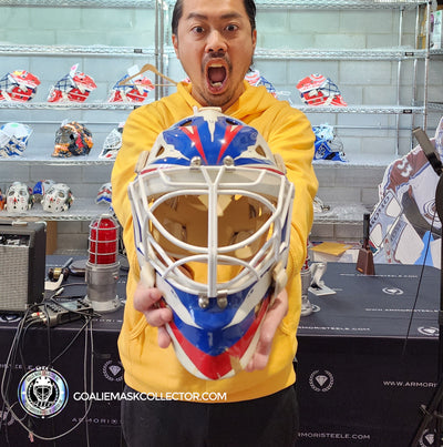 BOB ESSENSA GAME WORN Goalie Mask Winnipeg Jets 92-93 by GREG HARRISON