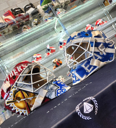 Bobrovsky vs Samsonov Signed Goalie Masks