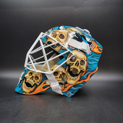 Custom Painted Mask: San Jose Sharks Skulls
