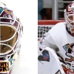 UPCOMING SIGNING: GOLDBERG (SHAUN WEISS) SIGNED MIGHTY DUCKS GOALIE MASK