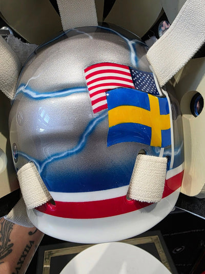 Exclusive: Henrik Lundqvist Signed Goalie Mask New York Rangers Electrifying Blue!