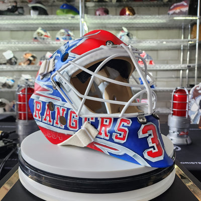 Featuring: IGOR SHESTERKIN 2023 Signed Goalie Mask New York Rangers Playoff Tribute to Mike Richter