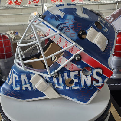 Montreal Canadiens Custom Goalie Mask Inspired from Ilya Samsonov's Toronto Maple Leafs Mask