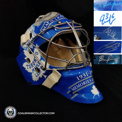 New: Ultimate 5x Leaf Gardens Signed Goalie Mask Autographed by Joseph + Fuhr + Belfour + Potvin + Campbell!