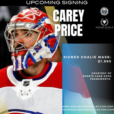 Upcoming Carey Price Goalie Mask Signing