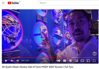 VIDEO: All Goalie Masks Hockey Hall of Fame HHOF 2023 Toronto | Full Tour