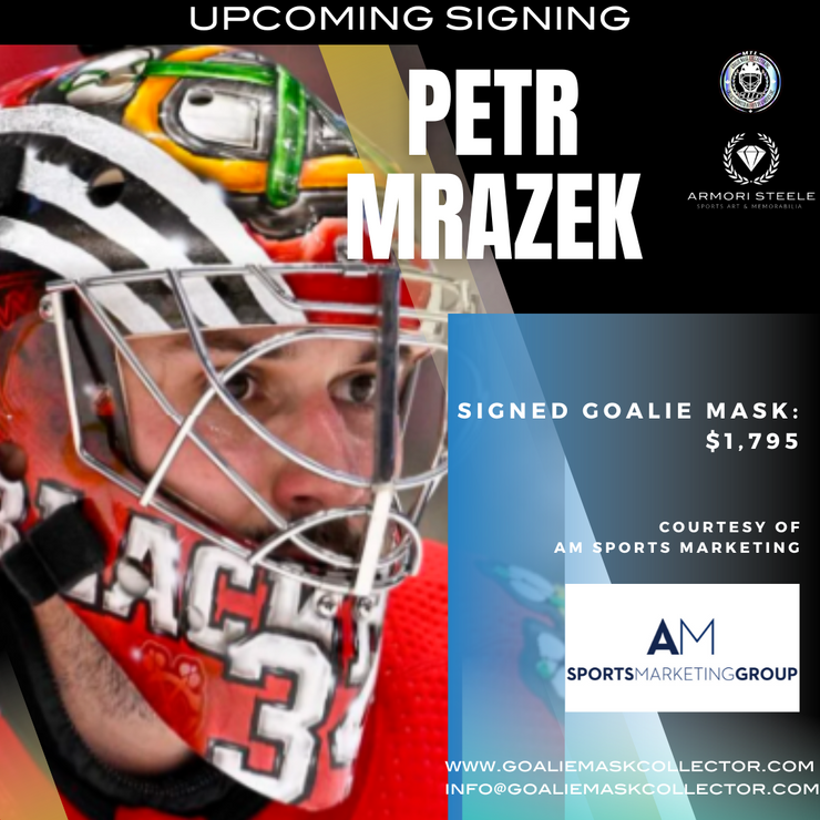 Upcoming Signing: Petr Mrazek Signed Goalie Mask Tribute Signature Edition Autographed-COMPLETED