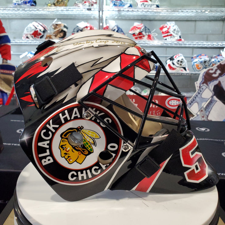 Corey Crawford Signed Goalie Mask Black Chicago Tribute AS Edition Autographed AS-02874