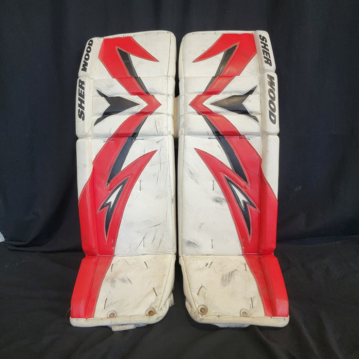 Martin Brodeur Style Goalie Pads 2010 Team Canada Olympics & 2009-10 New Jersey Devils Tribute Sherwood Model AS-03151