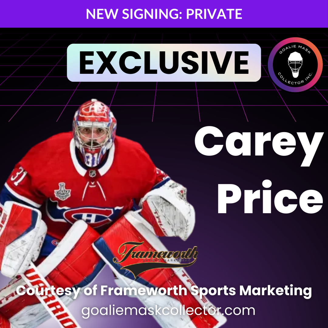 Upcoming Signing: Carey Price Signed Goalie Mask Tribute Signature Edition Autographed-COMPLETED