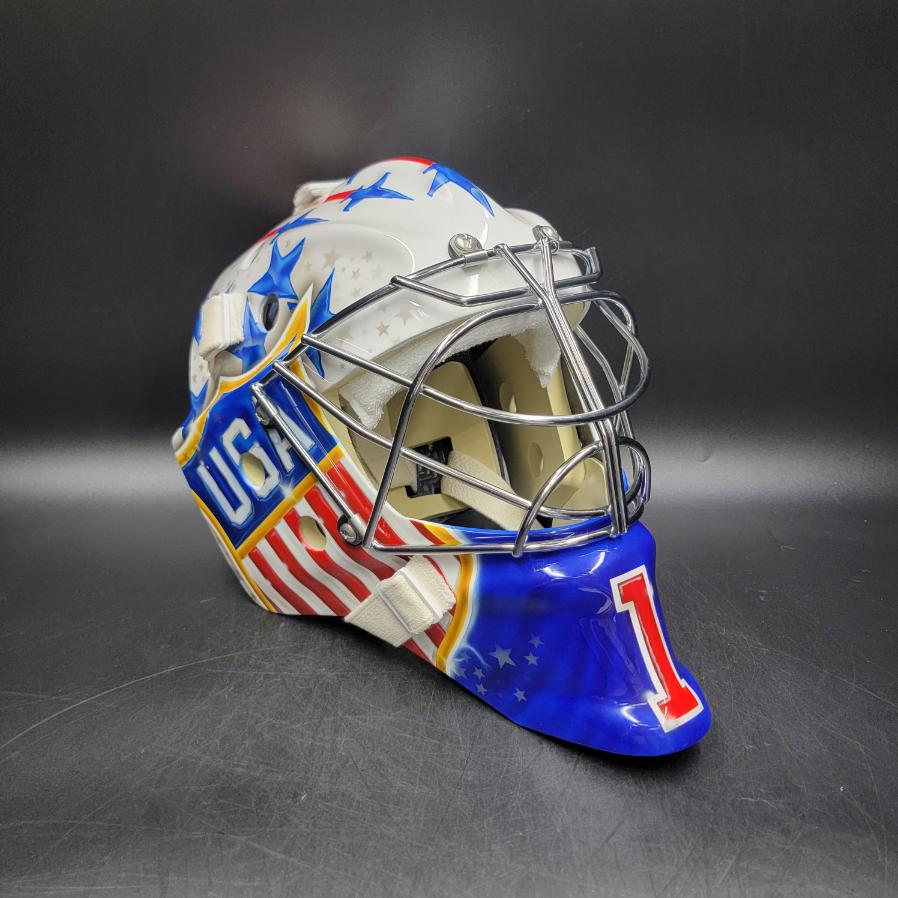 Jeremy Swayman Unsigned Goalie Mask 2026 OLYMPICS Team USA Tribute