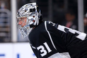 Martin Jones Game Worn Goalie Mask 2014-15 Los Angeles Kings & Team Canada World Championship Vaughn Dom Malerba 2014-AS-02579