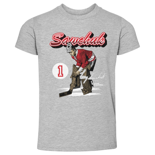 Terry Sawchuk Detroit Retro Script WHT