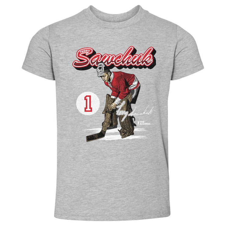 Terry Sawchuk Detroit Retro Script WHT