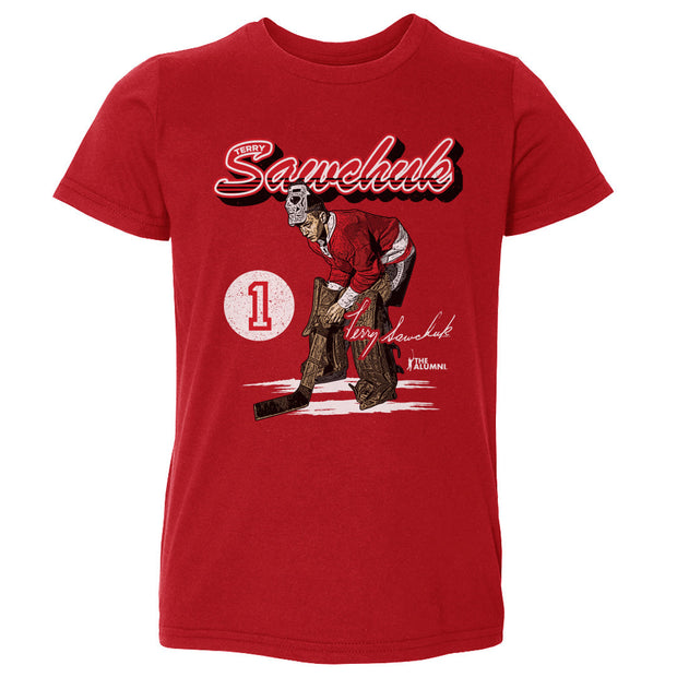 Terry Sawchuk Detroit Retro Script WHT