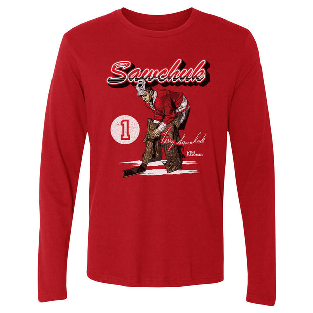 Terry Sawchuk Detroit Retro Script WHT