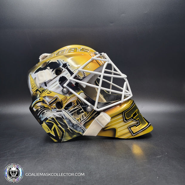 Adin Hill Goalie Mask Unsigned 2024 Las Vegas "Car Racing" Tribute