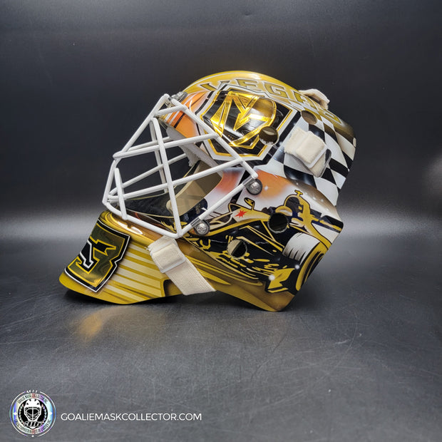 Adin Hill Goalie Mask Unsigned 2024 Las Vegas "Car Racing" Tribute
