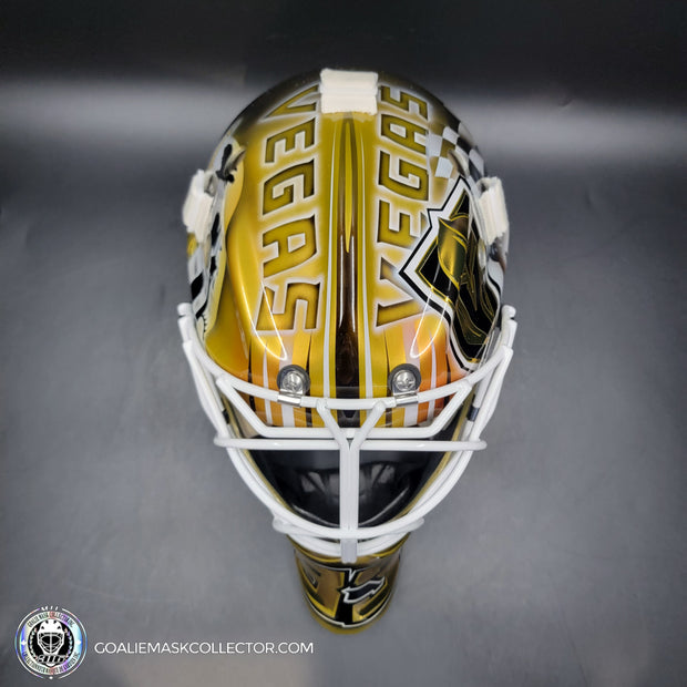 Adin Hill Goalie Mask Unsigned 2024 Las Vegas "Car Racing" Tribute