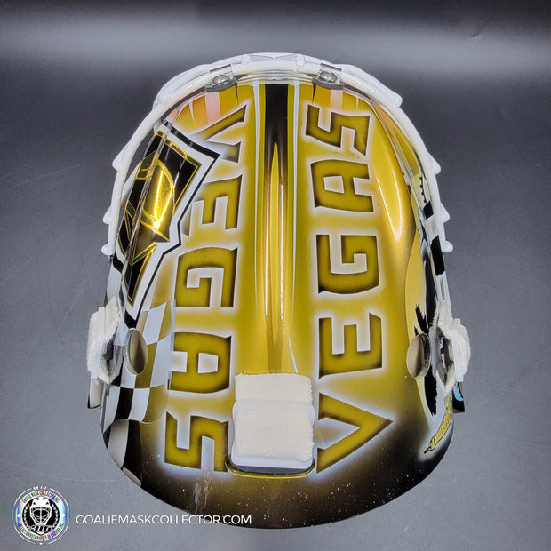 Adin Hill Goalie Mask Unsigned 2024 Las Vegas "Car Racing" Tribute