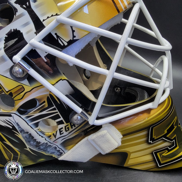 Adin Hill Goalie Mask Unsigned 2024 Las Vegas "Car Racing" Tribute