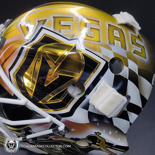 Adin Hill Goalie Mask Unsigned 2024 Las Vegas "Car Racing" Tribute