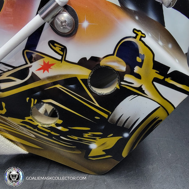Adin Hill Goalie Mask Unsigned 2024 Las Vegas "Car Racing" Tribute