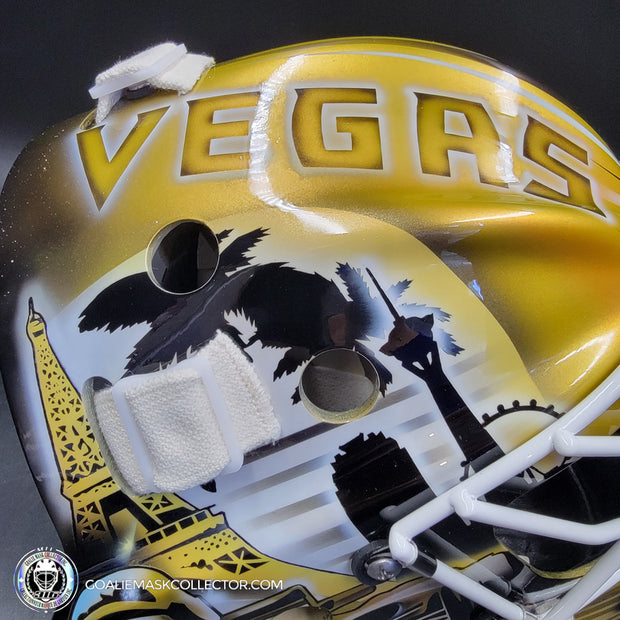 Adin Hill Goalie Mask Unsigned 2024 Las Vegas "Car Racing" Tribute