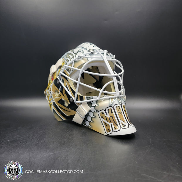 Adin Hill Goalie Mask Unsigned V4 2023 Las Vegas CUP Edition Game 3 Alien + WHITE Grill Tribute