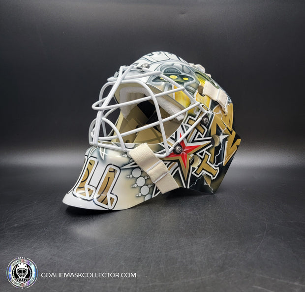 Adin Hill Goalie Mask Unsigned V4 2023 Las Vegas CUP Edition Game 3 Alien + WHITE Grill Tribute