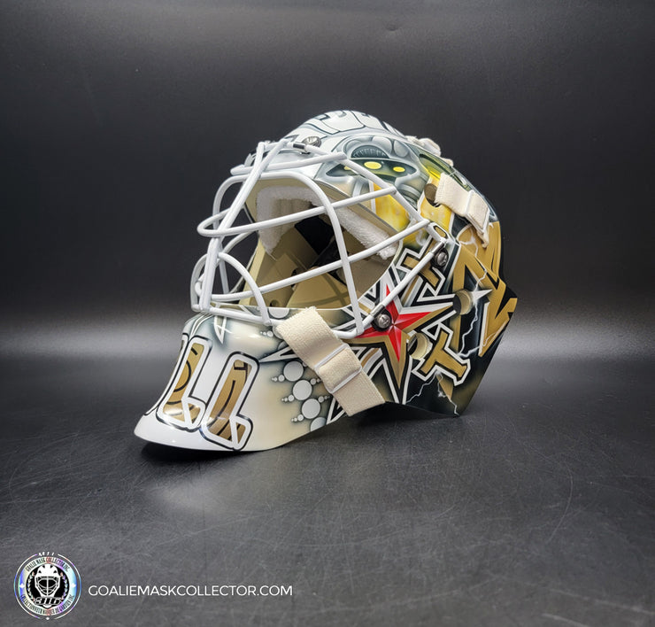 Adin Hill Goalie Mask Unsigned V4 2023 Las Vegas CUP Edition Game 3 Alien + WHITE Grill Tribute
