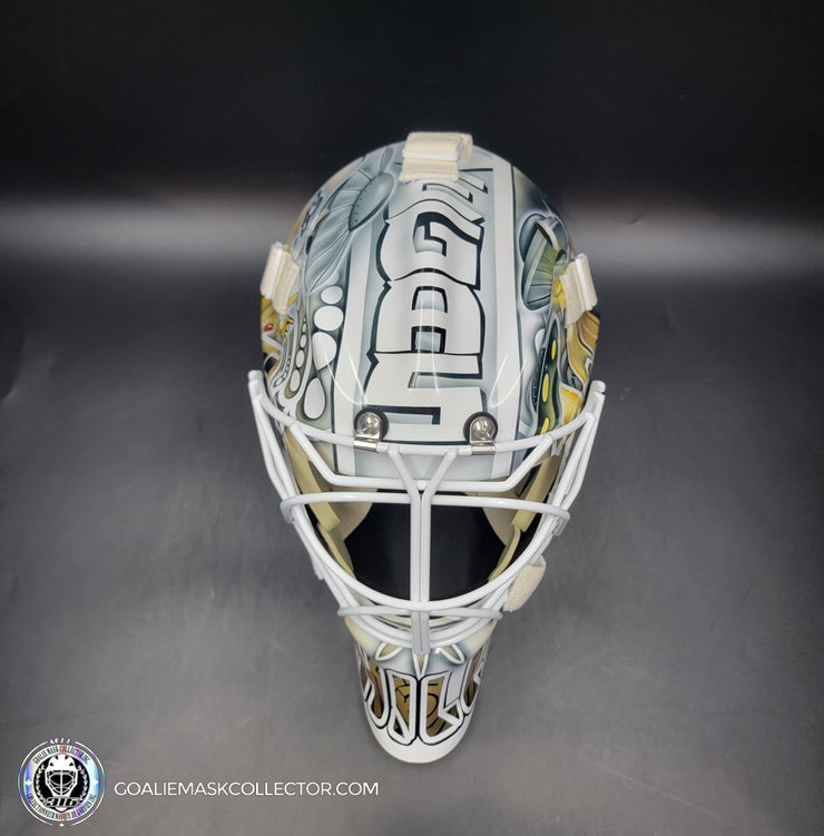 Adin Hill Goalie Mask Unsigned V4 2023 Las Vegas CUP Edition Game 3 Alien + WHITE Grill Tribute